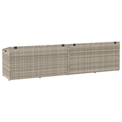 Boîte de rangement de jardin gris clair 220x50x58 cm rotin 