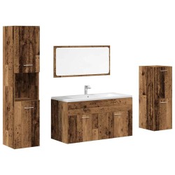 Ensemble de meubles salle de bain 4 pcs bois d'ingénierie 