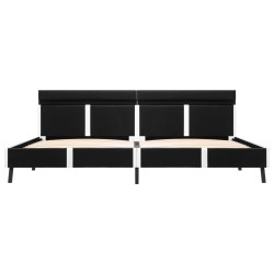 Cadre de lit avec LED sans matelas noir 180x200 cm 
