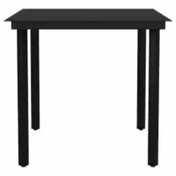 Ensemble à manger jardin coussins 3pcs marron poly rotin verre 