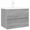 Meuble lavabo avec bassin intégré Sonoma gris Bois d'ingénierie 