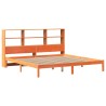 Lit bibliothèque sans matelas cire marron 180x200 cm pin massif 