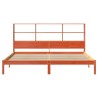 Lit bibliothèque sans matelas cire marron 180x200 cm pin massif 