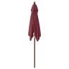 Parasol de jardin avec mât en bois rouge bordeaux 198x198x231cm 