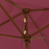 Parasol de jardin avec mât en bois rouge bordeaux 198x198x231cm 