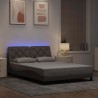 Cadre de lit avec LED sans matelas taupe 140x190 cm tissu 