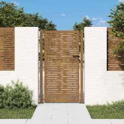 Portail de jardin 105x205 cm acier corten conception de carré 