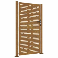 Portail de jardin 105x205 cm acier corten conception de carré 