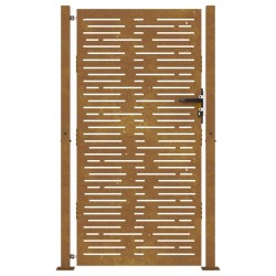 Portail de jardin 105x205 cm acier corten conception de carré 