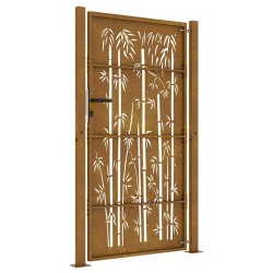 Portail de jardin 105x205 cm acier corten conception de carré 