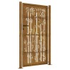 Portail de jardin 105x205 cm acier corten conception de carré 