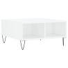 Table basse blanc brillant 60x60x30 cm bois d'ingénierie 