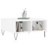 Table basse blanc brillant 60x60x30 cm bois d'ingénierie 