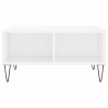 Table basse blanc brillant 60x60x30 cm bois d'ingénierie 