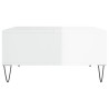 Table basse blanc brillant 60x60x30 cm bois d'ingénierie 