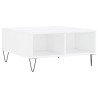 Table basse blanc brillant 60x60x30 cm bois d'ingénierie 