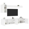 Unités murales TV 5 pcs blanc bois d'ingénierie 