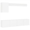 Unités murales TV 5 pcs blanc bois d'ingénierie 