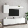 Unités murales TV 5 pcs blanc bois d'ingénierie 