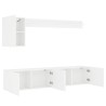 Unités murales TV 5 pcs blanc bois d'ingénierie 