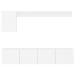 Unités murales TV 5 pcs blanc bois d'ingénierie 