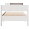 Lit bibliothèque sans matelas blanc 90x200cm bois de pin massif 