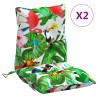 Coussins de chaise à dossier bas lot de 2 multicolore 