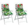 Coussins de chaise à dossier bas lot de 2 multicolore 