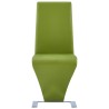 Chaises à manger avec forme de zigzag lot de 2 vert similicuir 