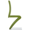Chaises à manger avec forme de zigzag lot de 2 vert similicuir 