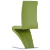 Chaises à manger avec forme de zigzag lot de 2 vert similicuir 