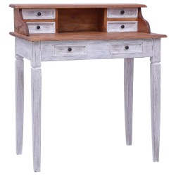 Bureau d'écriture et tiroirs 90x50x101 cm bois massif d'acajou 