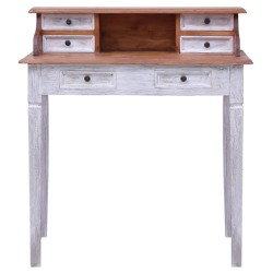 Bureau d'écriture et tiroirs 90x50x101 cm bois massif d'acajou 
