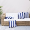 Coussins décoratifs lot de 4 Rayures bleues et blanches 60x60cm 