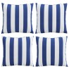 Coussins décoratifs lot de 4 Rayures bleues et blanches 60x60cm 