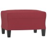 Fauteuil avec repose-pied Rouge bordeaux 60 cm Similicuir 