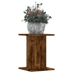 Supports pour plantes 2 pcs chêne fumé bois d'ingénierie 