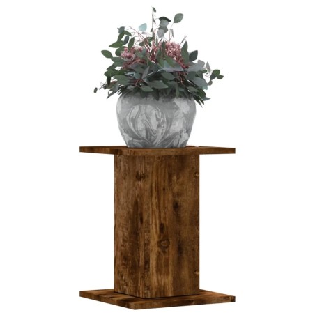 Supports pour plantes 2 pcs chêne fumé bois d'ingénierie 