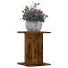 Supports pour plantes 2 pcs chêne fumé bois d'ingénierie 