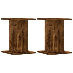 Supports pour plantes 2 pcs chêne fumé bois d'ingénierie 