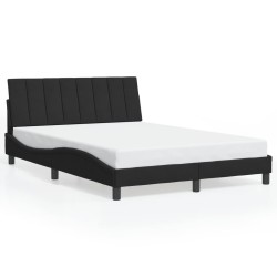 Cadre de lit avec LED sans matelas noir 140x200 cm velours 
