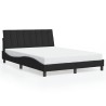 Cadre de lit avec LED sans matelas noir 140x200 cm velours 