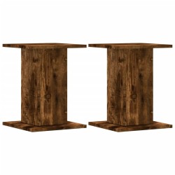 Supports de haut-parleurs 2 pcs chêne fumé bois d'ingénierie 