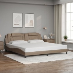 Cadre de lit sans matelas cappuccino 200x200 cm similicuir 