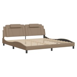 Cadre de lit sans matelas cappuccino 200x200 cm similicuir 