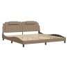 Cadre de lit sans matelas cappuccino 200x200 cm similicuir 