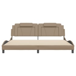 Cadre de lit sans matelas cappuccino 200x200 cm similicuir 