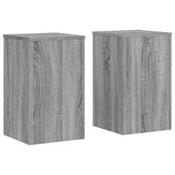 Supports pour plantes 2 pcs gris sonoma bois d'ingénierie 