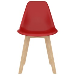 Chaises à manger lot de 6 rouge plastique 