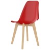 Chaises à manger lot de 6 rouge plastique 